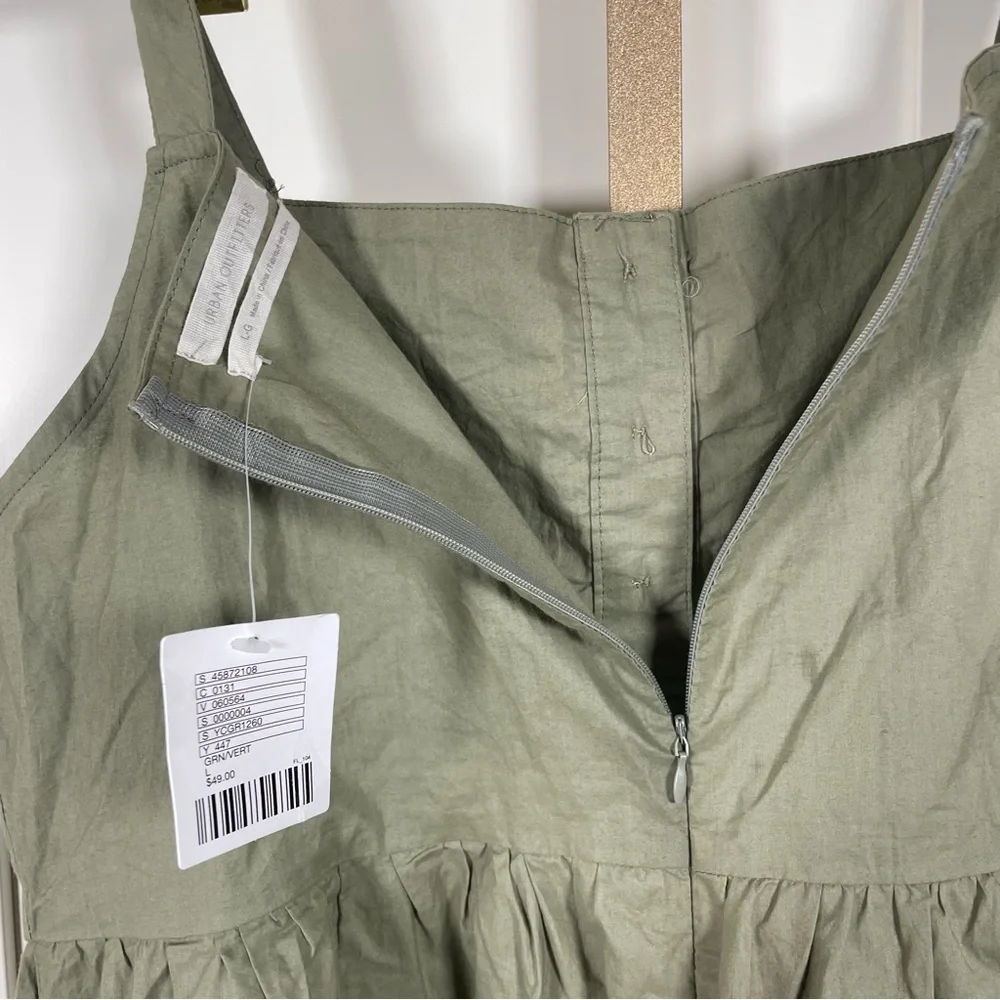 Urban Outfitters Olive Button-Front Cotton Romper - Picture 12 of 15